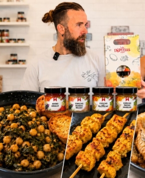 Cocina andaluza con 4 especias: gazpacho, pinchos, adobo y espinacas